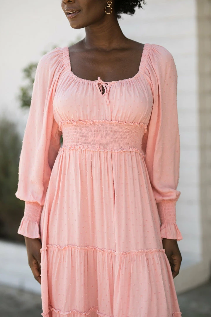 In Loom Joanne Smocked Dotted Midi Dress