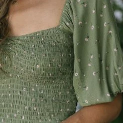 Audrey 3+1 Clothing Rowena Smocked Crop Top