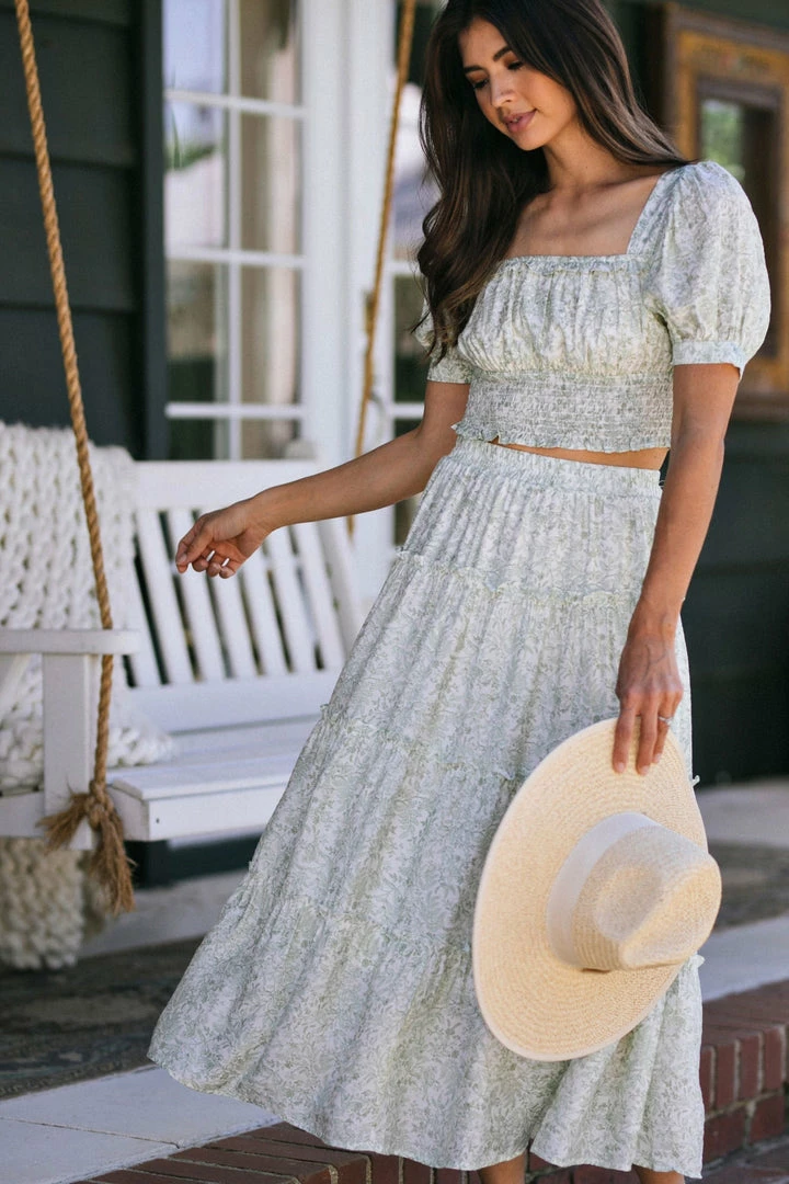 Blu Pepper Tinsley Smocked Crop Top Clothing