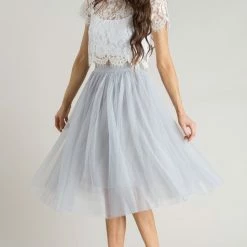 Esley Collection Eloise Tulle Midi Skirt Bridal