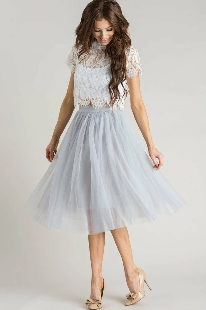 Esley Collection Eloise Tulle Midi Skirt Bridal