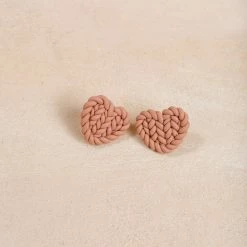 Fame Lynn Heart Woven Clay Earrings