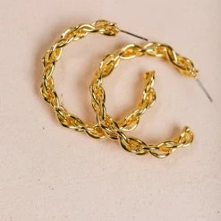 Fame Accessories Patricia Braided Hoop Earrings