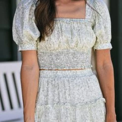 Blu Pepper Tinsley Smocked Crop Top Clothing