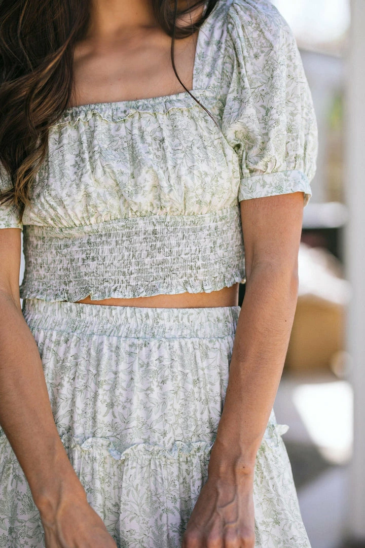 Blu Pepper Tinsley Smocked Crop Top Clothing