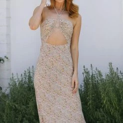 Audrey 3+1 Clothing Diane Halter Midi Dress