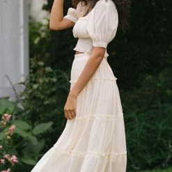 Blu Pepper Maternity Friendly Doreen Tiered Midi Skirt