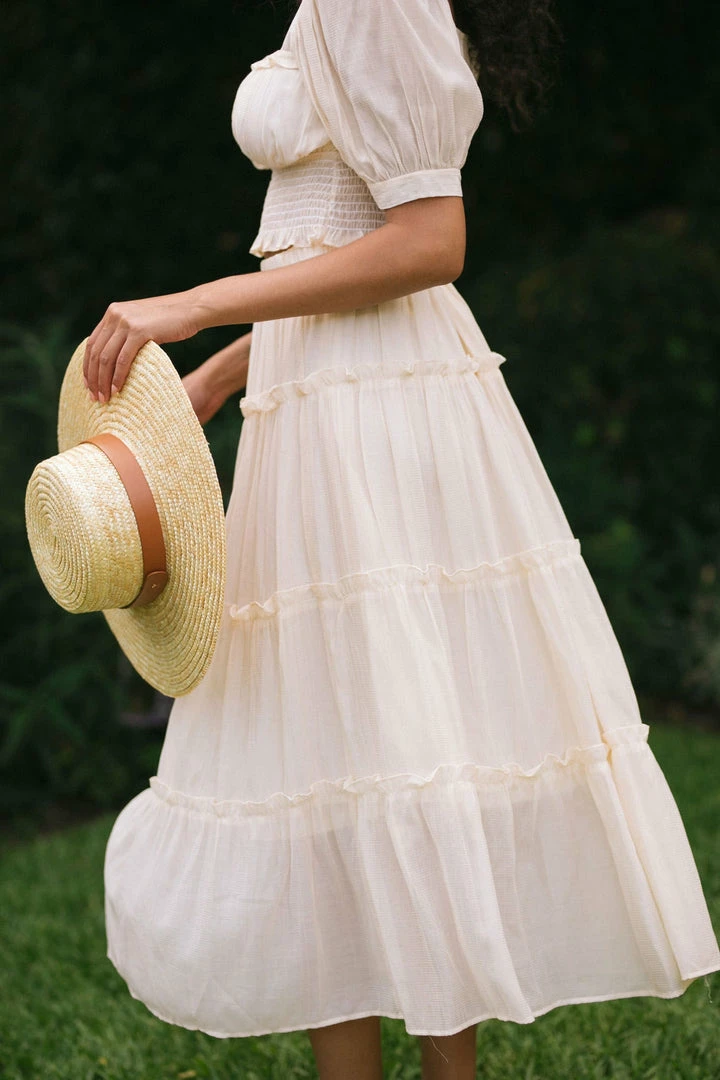 Blu Pepper Maternity Friendly Doreen Tiered Midi Skirt