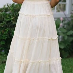 Blu Pepper Maternity Friendly Doreen Tiered Midi Skirt