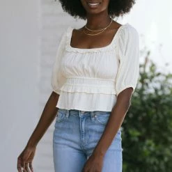 Lush Madeline Puff Sleeve Blouse Clothing