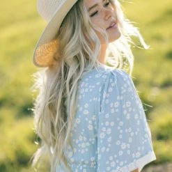 Fame Chrissy Straw Wide Brim Bow Hat Swim