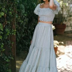 Mable Wiley Gingham Skirt Set Clothing