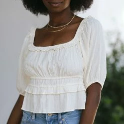 Lush Madeline Puff Sleeve Blouse Clothing