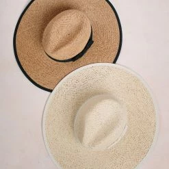 Fame Chrissy Straw Wide Brim Bow Hat Swim