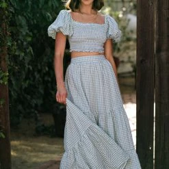 Mable Wiley Gingham Skirt Set Clothing