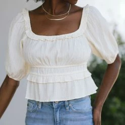 Lush Madeline Puff Sleeve Blouse Clothing