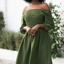 Polagram Maternity Friendly Selena Smocked Midi Dress