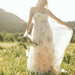 Maniju Ellen Floral Tulle Maxi Dress Bridal