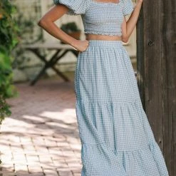 Mable Wiley Gingham Skirt Set Clothing