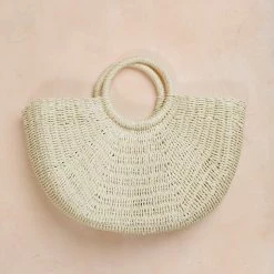 FAME Swim Elle Half Moon Straw Tote