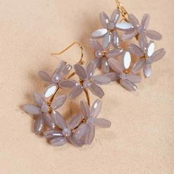 Girly Teresa Flower Beaded Teardrop Earrings