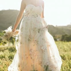 Maniju Ellen Floral Tulle Maxi Dress Bridal
