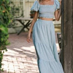 Mable Wiley Gingham Skirt Set Clothing