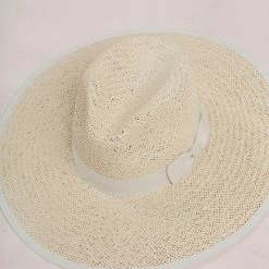 Fame Chrissy Straw Wide Brim Bow Hat Swim