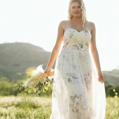 Maniju Ellen Floral Tulle Maxi Dress Bridal