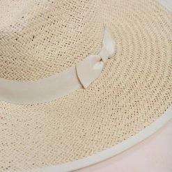 Fame Chrissy Straw Wide Brim Bow Hat Swim