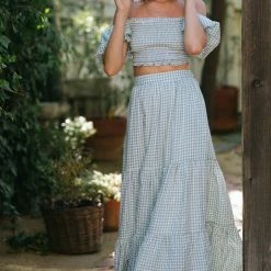 Mable Wiley Gingham Skirt Set Clothing