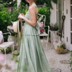 Mable Harlow Smocked Midi Dress Maternity Friendly