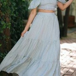 Mable Wiley Gingham Skirt Set Clothing