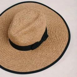 Fame Chrissy Straw Wide Brim Bow Hat Swim