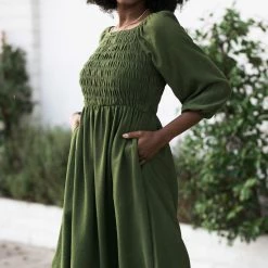 Polagram Maternity Friendly Selena Smocked Midi Dress