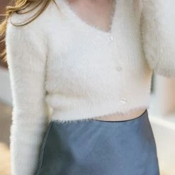 HYFVE Lily Cropped Button Cardigan Clothing