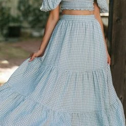Mable Wiley Gingham Skirt Set Clothing