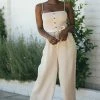 Style Melody Clothing Terri Smocked Button Jumpsuit