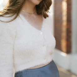 HYFVE Lily Cropped Button Cardigan Clothing