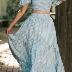 Mable Wiley Gingham Skirt Set Clothing