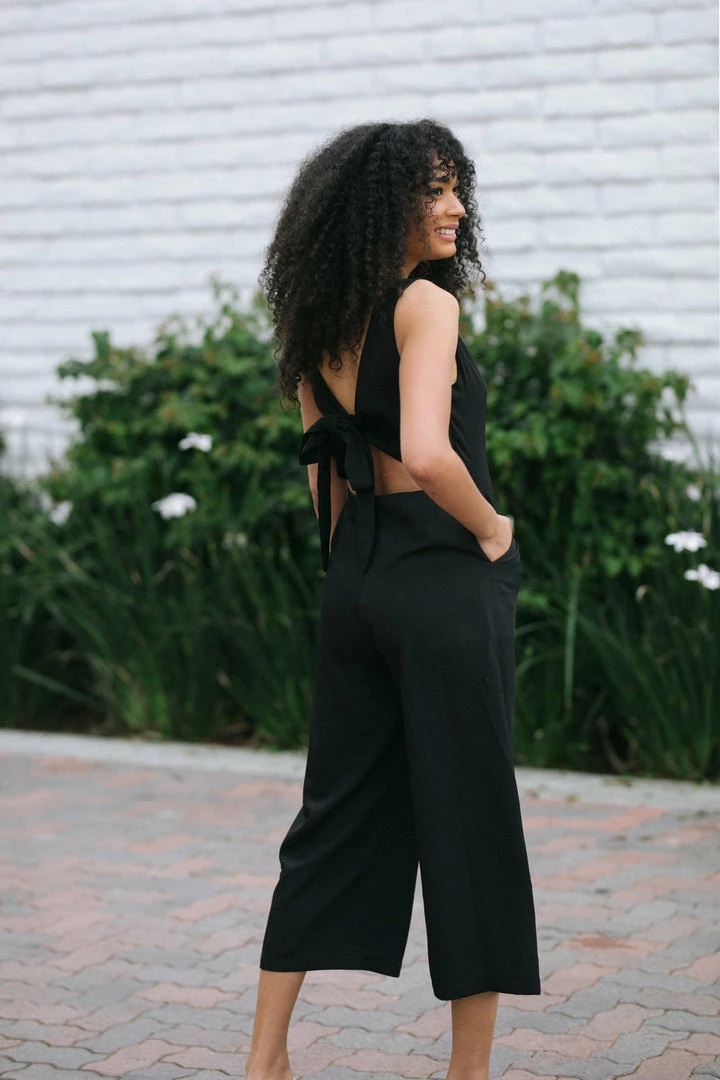 Mod Ref Work Essentials Meredith Tie Front Jumpsuit