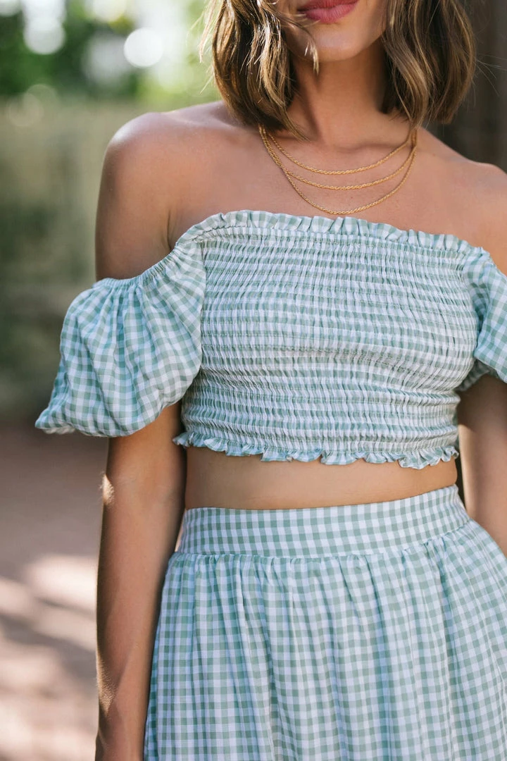 Mable Wiley Gingham Skirt Set Clothing