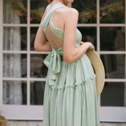 Mable Harlow Smocked Midi Dress Maternity Friendly