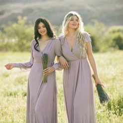 Soieblu Melody Short Sleeve Maxi Wrap Dress Bridal