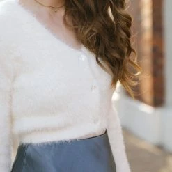 HYFVE Lily Cropped Button Cardigan Clothing