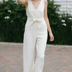 Mod Ref Work Essentials Meredith Tie Front Jumpsuit