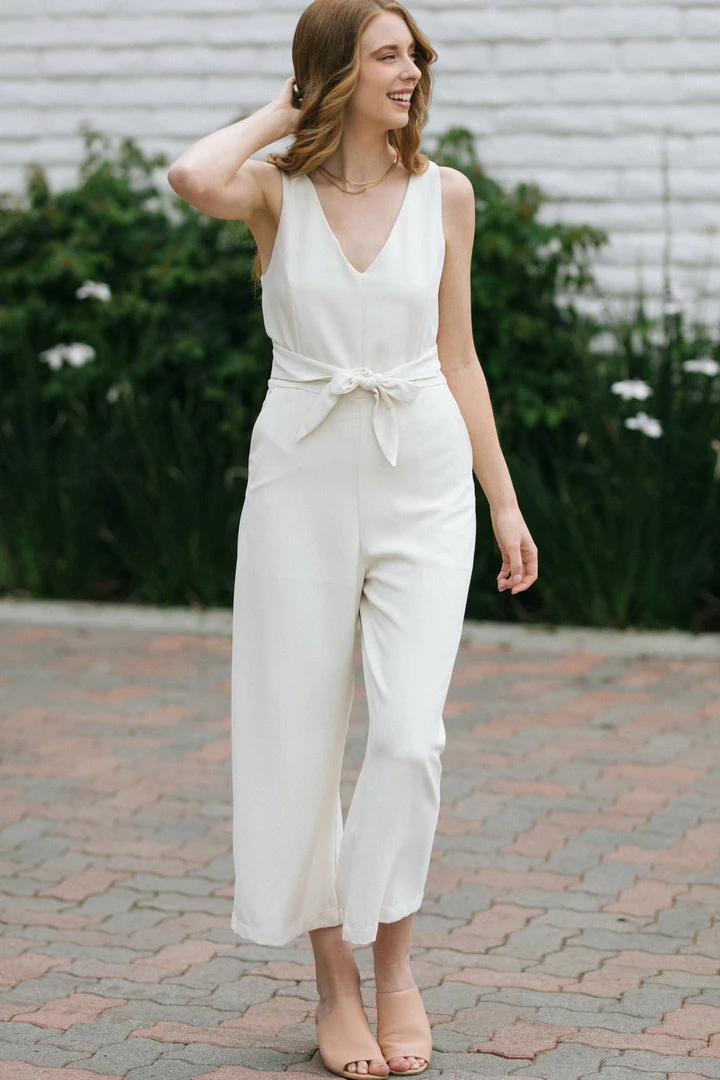 Mod Ref Work Essentials Meredith Tie Front Jumpsuit