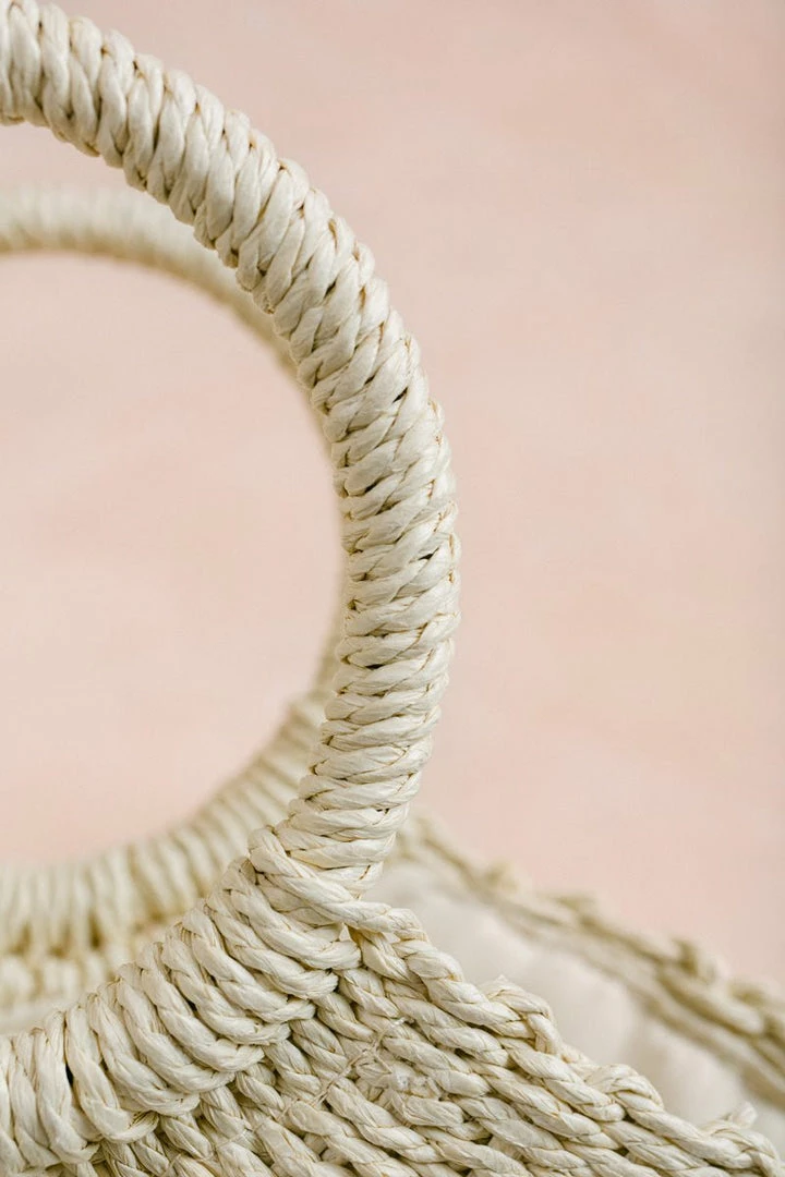 FAME Swim Elle Half Moon Straw Tote