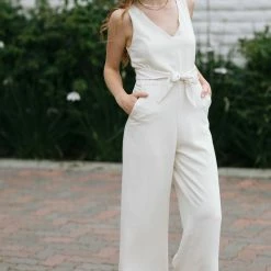 Mod Ref Work Essentials Meredith Tie Front Jumpsuit