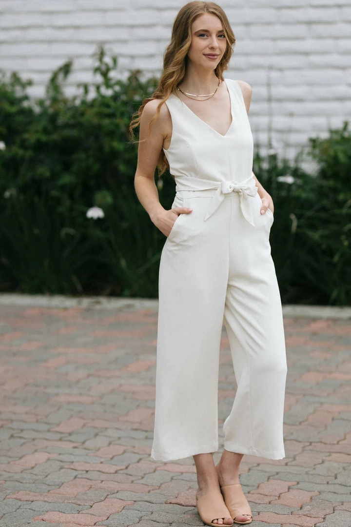 Mod Ref Work Essentials Meredith Tie Front Jumpsuit